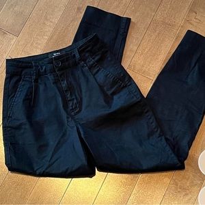 Bershka Ankle Black Cigarette Pant Trousers